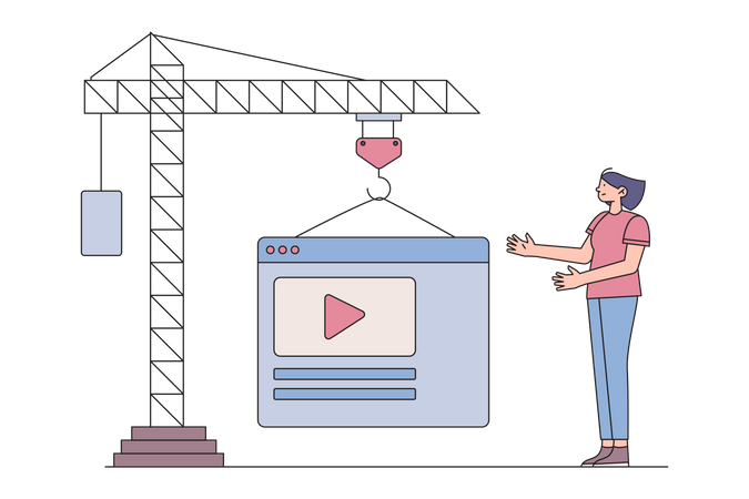 Female Web Builder  Illustration