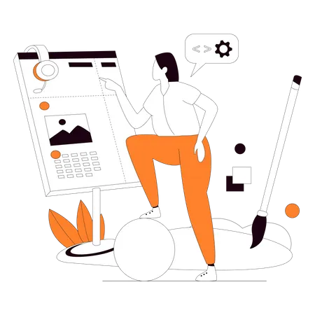 Female Web Designer Illustration