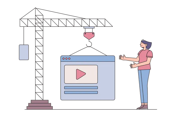Female Web Builder Illustration