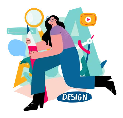 Female web designer  Illustration