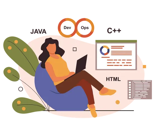 Female web developer Illustration