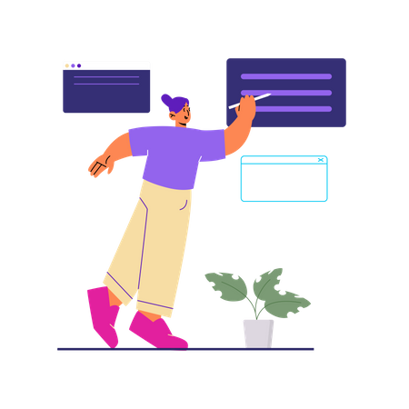 Female web developer  Illustration