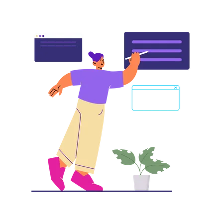 Female web developer  Illustration