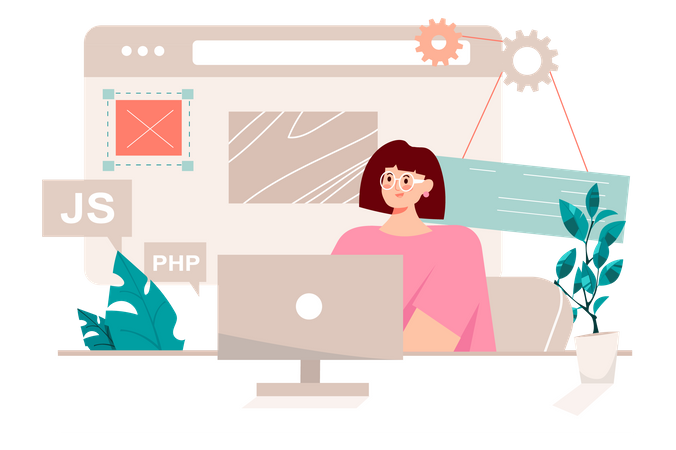 Female Web Developer  Illustration