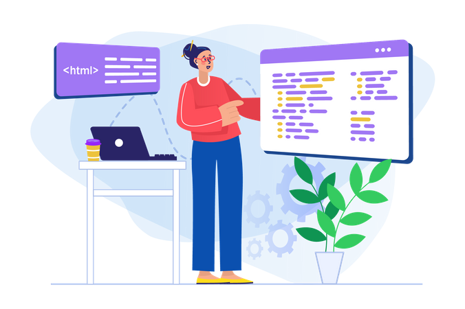 Female web developer  Illustration