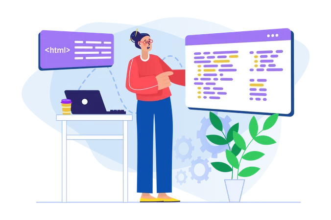 Female web developer  Illustration