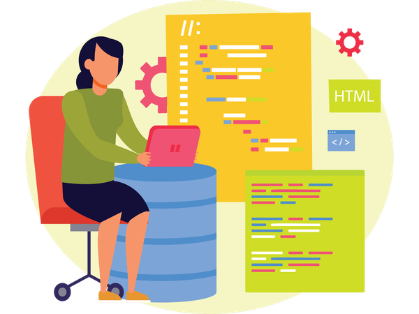 Female Web Developer  Illustration