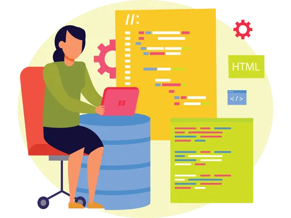 Female Web Developer  Illustration