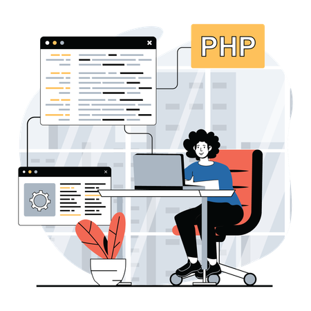 Female web developer  Illustration