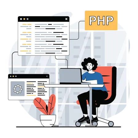 Female web developer  Illustration