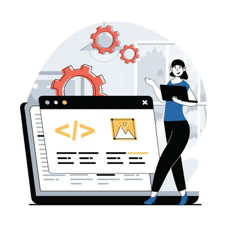 Female web developer  Illustration