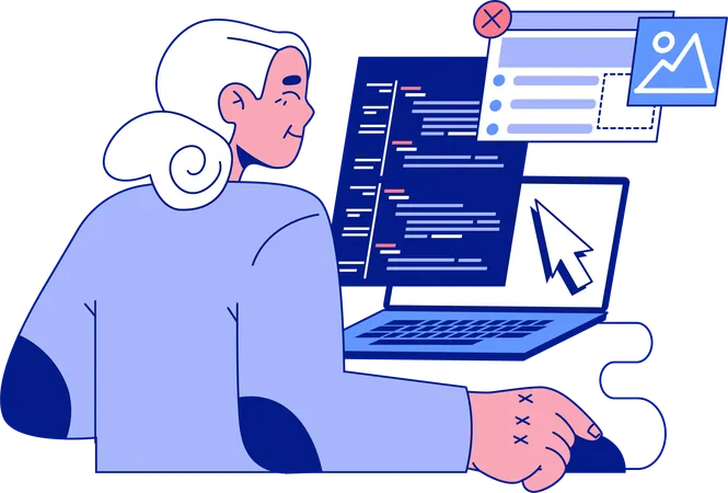 Female web developer  Illustration