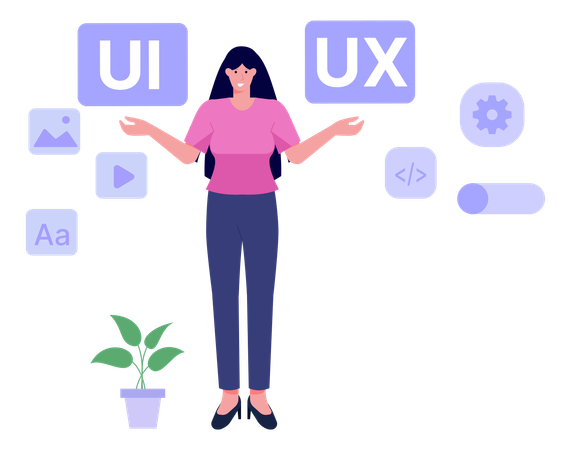 Female web UI UX designer  Illustration