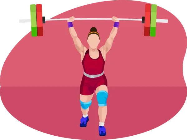 Female weightlifter Illustration