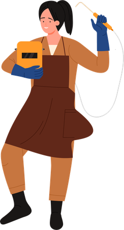 Female welder  Illustration