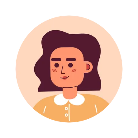 Female White Collar Worker Portrait Semi Flat Vector Character Head Employee Young Adult Woman Editable Cartoon Avatar Icon Face Emotion Colorful Spot Illustration For Graphic Design Animation Illustration