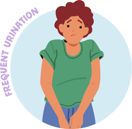 Female with Excessive Urination  Illustration