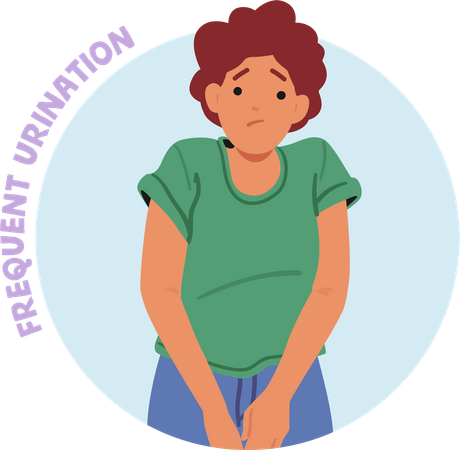 Female with Excessive Urination  Illustration