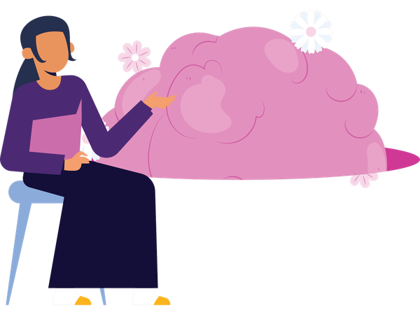 Female with fresh mood  Illustration