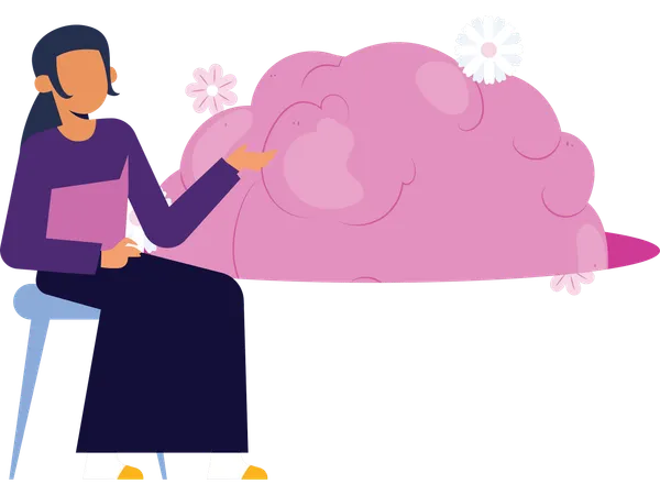 Female with fresh mood  Illustration