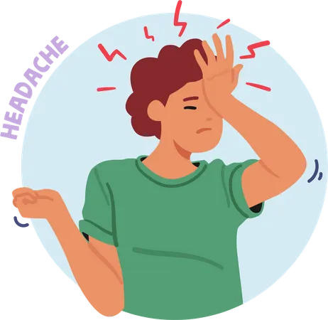 Female Character With Headache Common Symptom Of Diabetes Often Caused By Fluctuations In Blood Sugar Levels Or Other Underlying Factors Related To The Condition Cartoon People Vector Illustration Illustration