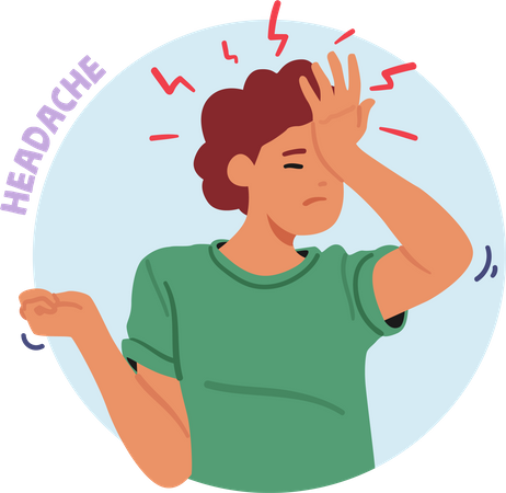 Female with Headache  Illustration
