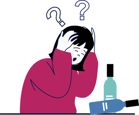 Female with mental health  Illustration