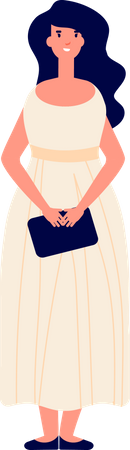 Female With Purse  Illustration