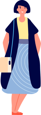 Female With Purse  Illustration