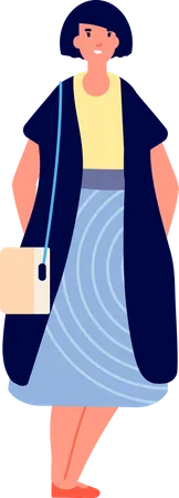 Female With Purse  Illustration