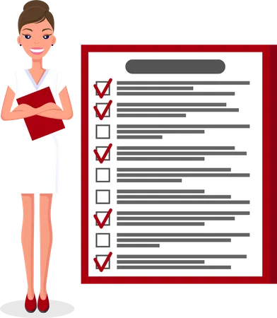 Female with to do list  Illustration