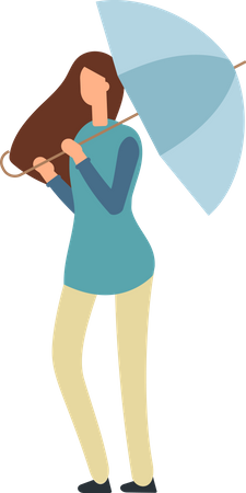 Female with umbrella Illustration