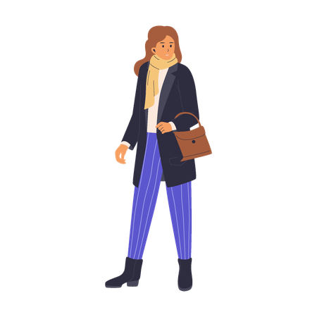 Female With Winter Outfit  Illustration