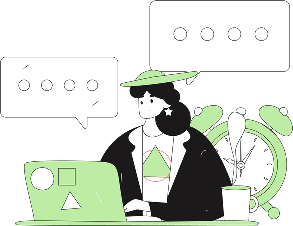 Female working in customer care  Illustration