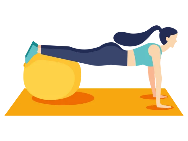 Female workout on gym ball Illustration
