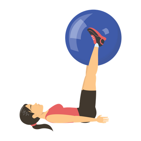 Female workout on gym ball Illustration