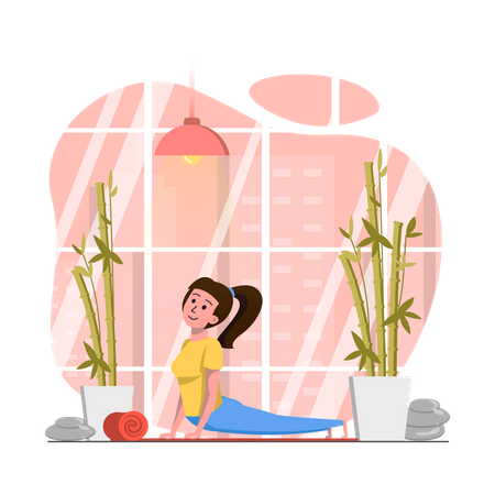 Female Yoga Trainer Illustration