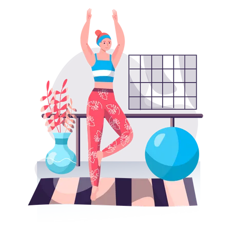 Female Yoga Trainer Illustration