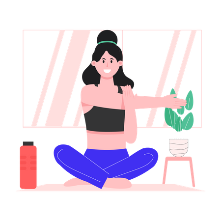Female yoga trainer  イラスト