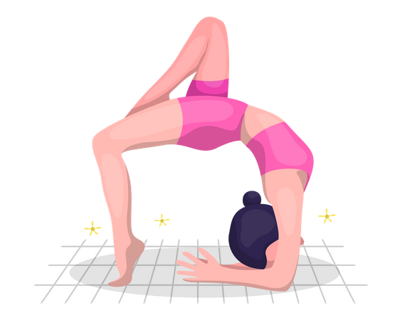 Female yoga trainer doing yoga  Illustration
