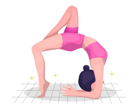 Female yoga trainer doing yoga Illustration
