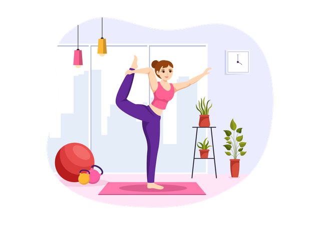 Female yoga trainer  Illustration