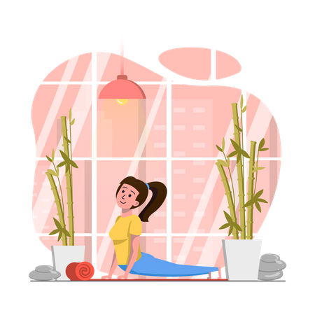 Female Yoga Trainer  Illustration