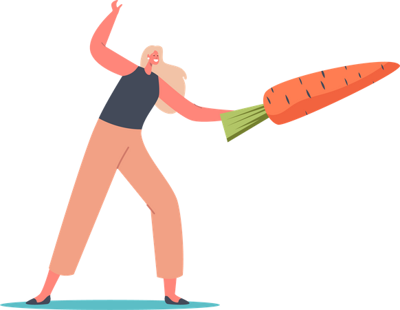 Fêmea com cenoura  Ilustração