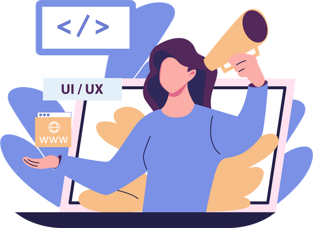 Conceptrice ui ux féminine  Illustration