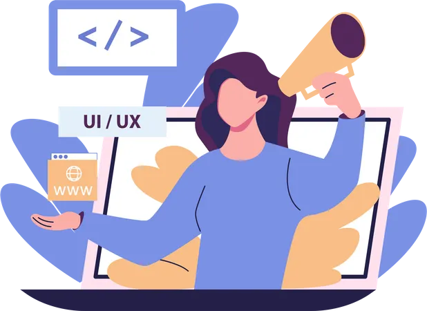 Conceptrice ui ux féminine  Illustration