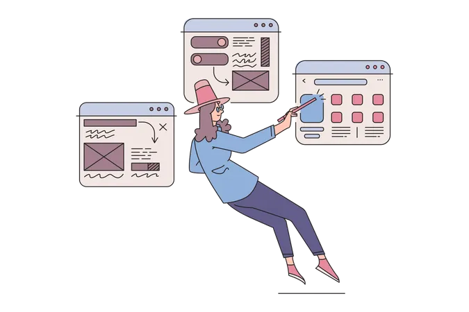 Femme designer ux  Illustration