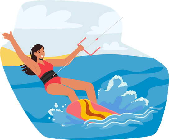 Kitesurf feminino  Ilustração