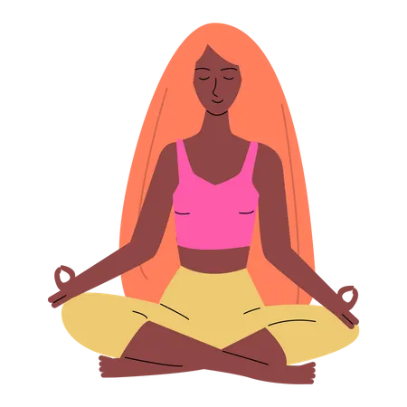 Mulher meditando  Ilustração