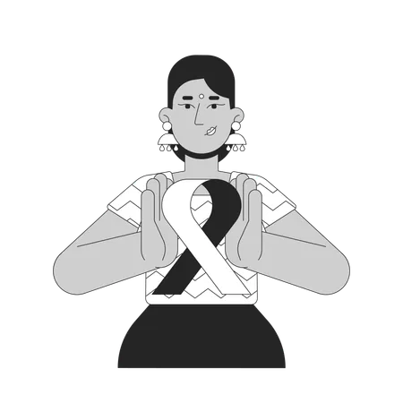 Feminista india promueve la concienciación sobre el cáncer de mama  Ilustración